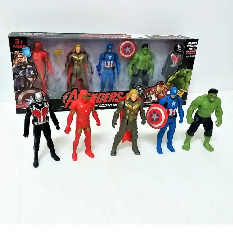 Avengers Model Set โมเดลอเวนเจอร์ ขยับได้ ตุ๊กตาMarvel ชุดโมเดลซุปเปอร์ฮีโร่ 5ตัว โมเดลเล็ก สูง 12 Cm.