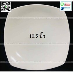 P11612 จานเหลี่ยม 10.5 นิ้ว สีพื้น เมลามีนแท้ Flowerware เครือซูปเปอร์แวร์ No.P26372-10.5 (ราคาส่งต่อ 12 ใบ: เฉลี่ย 120 บ/ใบ)