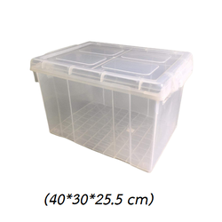 P12271 กล่องเอนกประสงค์ หูล๊อค (40*30*25.5 cm) สีขาว เกรดเอ No.7044 ราคาขายส่งต่อ 1 โหล : 12 ใบ: เฉลี่ย 125 บต่อใบ