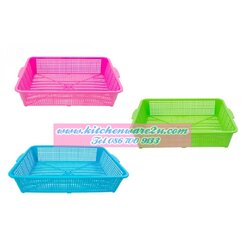 P07209 ตะแกรงเหลี่ยมใหญ่ ทรงตื้น (36*51*10 cm) สีหวาน 519 DM ราคาส่งต่อ 1 โหล: 12 ใบ