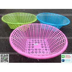 P07683 กระจาดแม่ค้า สีหวาน (32*32*10 cm) ราคาส่งต่อ 1 โหล : 12 ใบ