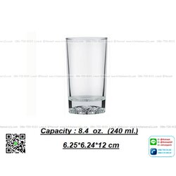 P11380 แก้วใส 8.4 Oz. (240 มิล) (6.25*6.25*12 cm) No.143009 ราคาขายส่งต่อ 1 ลัง : 72 ใบ : 960 บต่อลัง