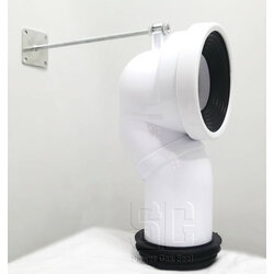 ท่อชักโครกแบบออกหลัง พร้องชุดเหล็กยึดกำแพง