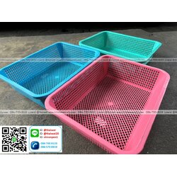 P08872 ตะแกรงเหลี่ยมเอนกประสงค์ (กว้าง 37 ยาว 48 สูง 12 cm) ขนาดใหญ่จัมโบ้ สีหวานสด ขายยกมัด No.315/k (ราคาส่งต่อ 4 โหล: 48ใบ:เฉลี่ย 360 บ/โหล )
