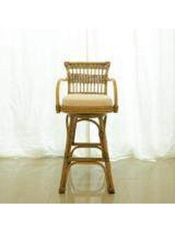 เก้าอี้บาร์หวายแท้ หมุนได้