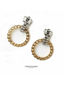 ต่างหู สีทอง ต่างหูคลิป ต่างหูก้านเงินแท้ สวยใส่สบาย UA0705-01 Unreasonable Accessories