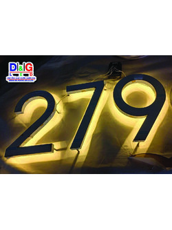 ป้ายอักษรโลหะไฟออกหลัง