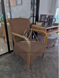 เก้าอี้หวายแท้สานหวายเทียมเส้นกลม