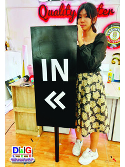 ป้ายกล่องซิงค์ 2 หน้า ติดสติกเกอร์สะท้อนแสง