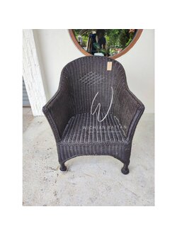 เก้าอี้หวายแท้ทำสีโอ๊คดำราคา sale ตัวโชว์สินค้าตามสภาพรูปถ่ายจากสินค้าจริง