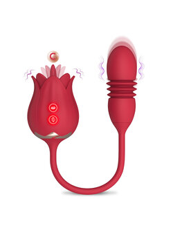 เครื่องนวดดอกกุหลาบ(3 in 1)/มีลิ้นตะวัด,หัวสั่นยืดหด