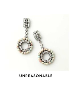 ต่างหู Aqua jasper ต่างหูคลิป ต่างหูก้านเงินแท้ น้ำหนักเบา UA0716-02 Unreasonable Accessories