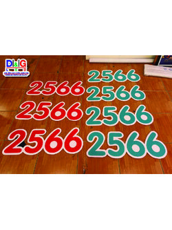 ป้ายสติกเกอร์ติดลงแผ่นโฟมบอร์ด งานไทยน้ำทิพย์