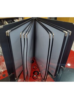 แฟ้มใส่เมนูอาหาร โบรชัวร์ เอกสาร ซองใส ปกหนัง 6ซอง12หน้า food menu pouch แฟ้มปกหนังเอนกประสงค์