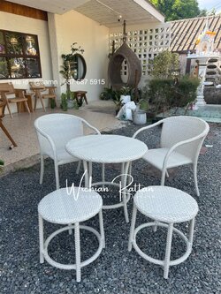 ชุดโต๊ะหวายเทียมทรงกลม 4 ที่นั่ง – ขนาดกะทัดรัด ใช้งานได้ทุกมุม ทั้งในบ้านและกลางแจ้ง