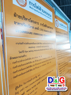 ป้ายไวนิลขึงโครงไม้