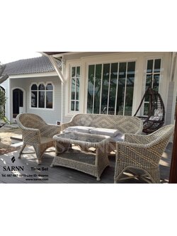 Time Set ชุดรับแขกหวายแท้ไทมี่