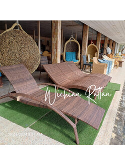 เตียงอาบแดดหวายเทียมปรับระดับได้ รุ่น L07