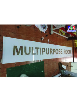 ป้ายตัวอักษรอะคริลิคติดลงพื้นอะคริลิค