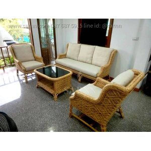 ชุดรับแขกหวายแท้