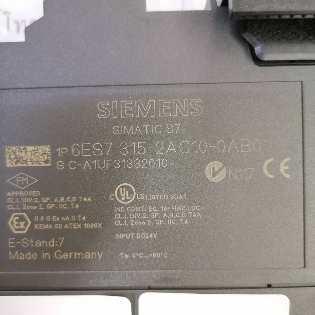 PLC " SIEMENS " MODEL : 6ES7 315-2AG10-0AB0