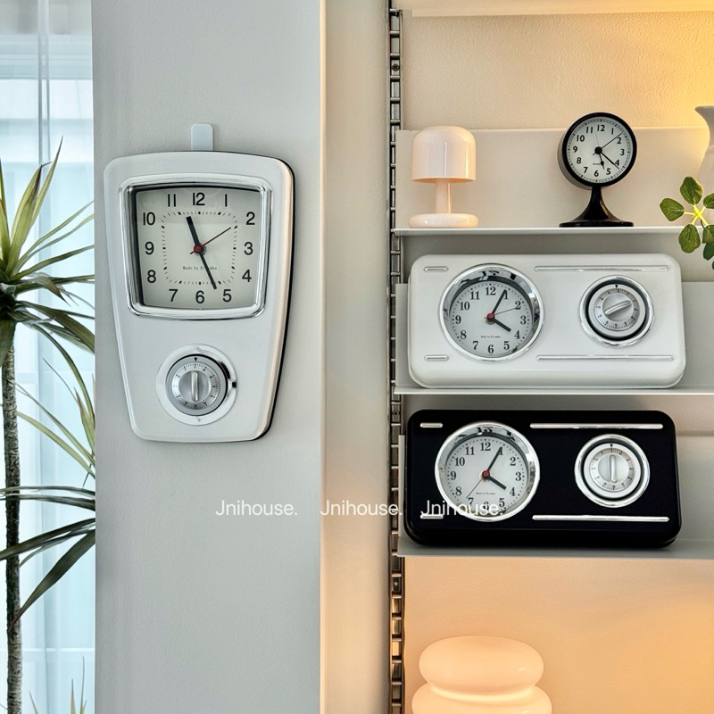 [พร้อมส่ง] Jnihouse : Vintage Twin Dial Clock –นาฬิกาดีไซน์สองหน้าปัดแบบย้อนยุค