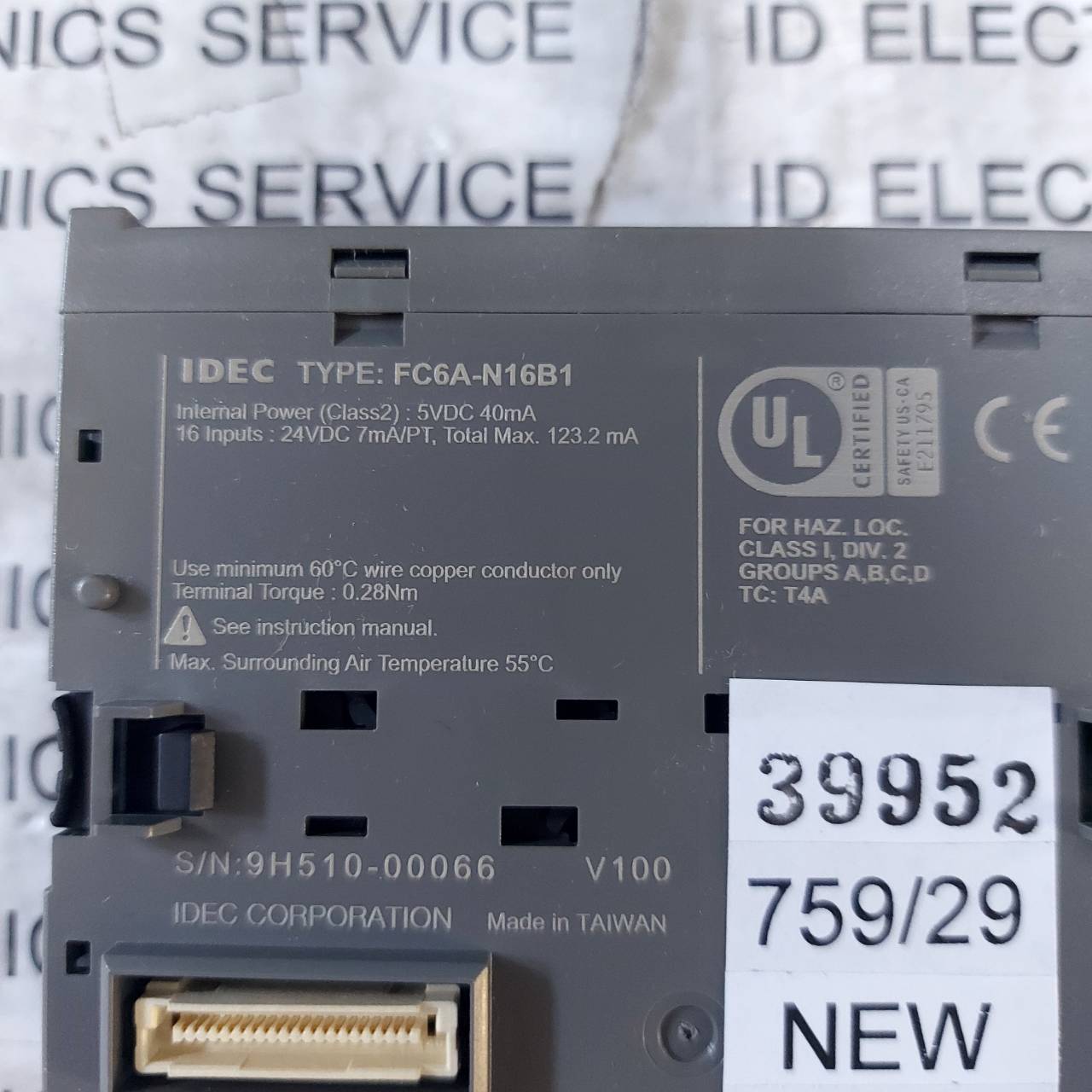 PLC " IDEC " MODEL : FC6A-N16B1