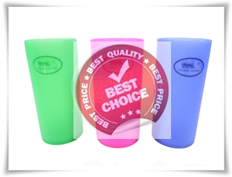P07096 แก้วน้ำพลาสติก ทรงสูง (6.5*6.5*14 ซม.) 205 เกรดเอ สีหวานใส ราคาส่งต่อ 12 โหล:144 ใบ:เฉลี่ย 75 บาท/โหล
