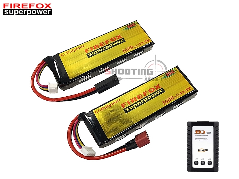 Set แบตลิโพ Firefox 20c 1600mAh 11.1v พร้อมเครื่องชาร์จ B3