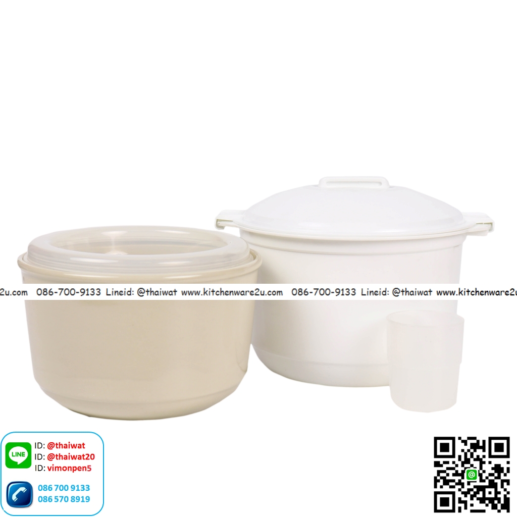 P06836 หม้อหุงข้าว ด้วยไมโครเวฟ (25.5*25.5*18 cm) เกรดห้าง No.5090 (ราคาส่งต่อ 12 ชุด: ชุดละ 200 บาท)