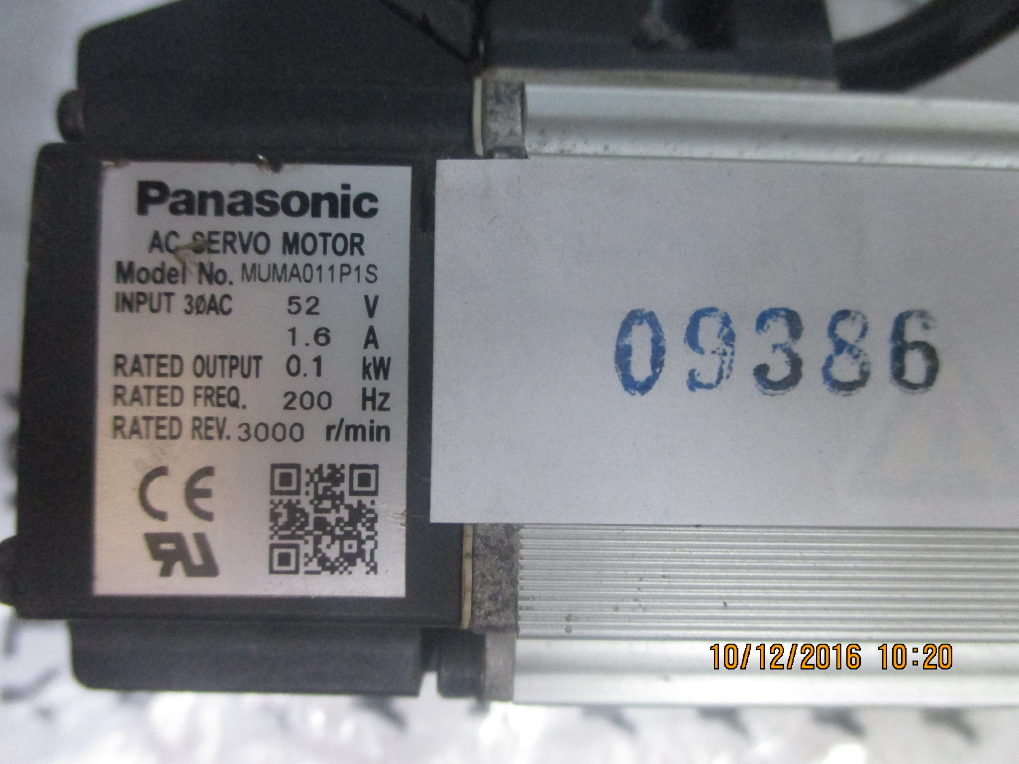 SERVO MOTOR " PANASONIC " MODEL : MUMA011P1S