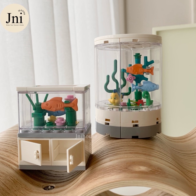 [พร้อมส่ง] Jnihouse : ตัวต่อตู้ปลา Miniature Fish Tank brick , Chameleon Tank