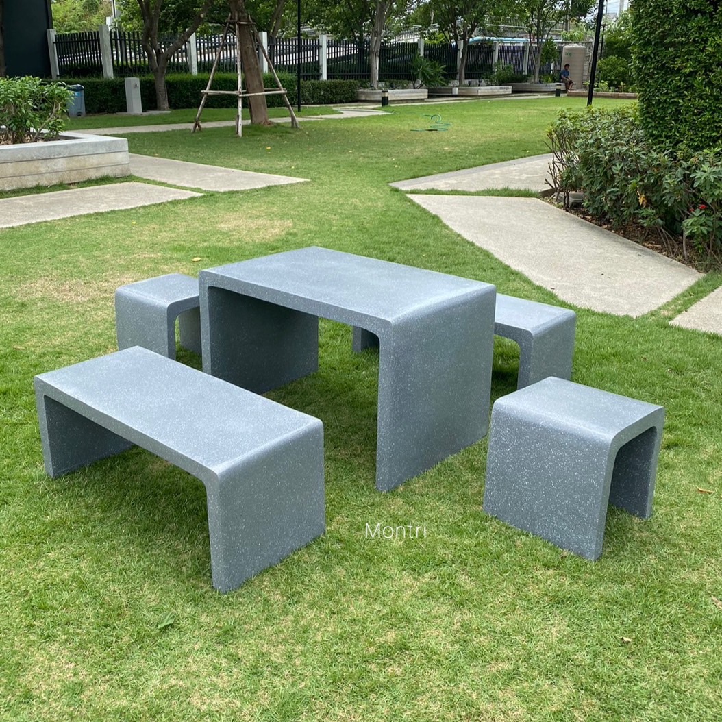 ชุดโต๊ะสนาม ชุดโต๊ะปูนซีเมนตร์ รุ่น Loft มีความแข็งแรงใช้งานได้ในระยะยาว