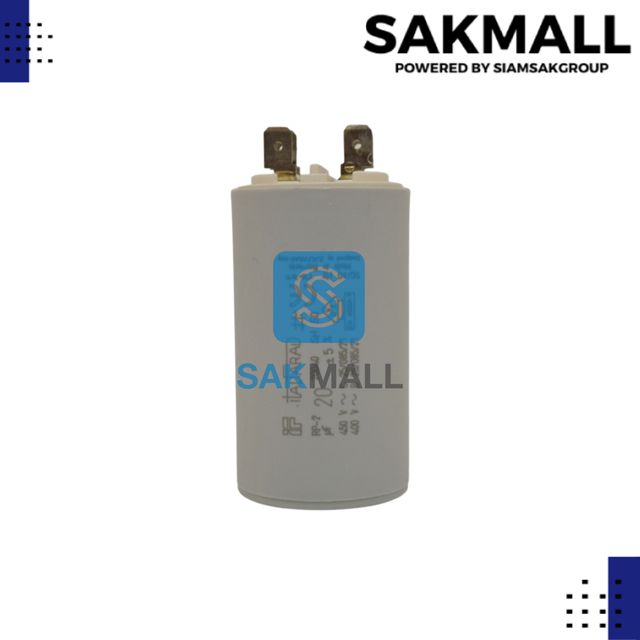 คอนเดนเซอร์ Italfarad เสียบ 20 uf 450 v. run