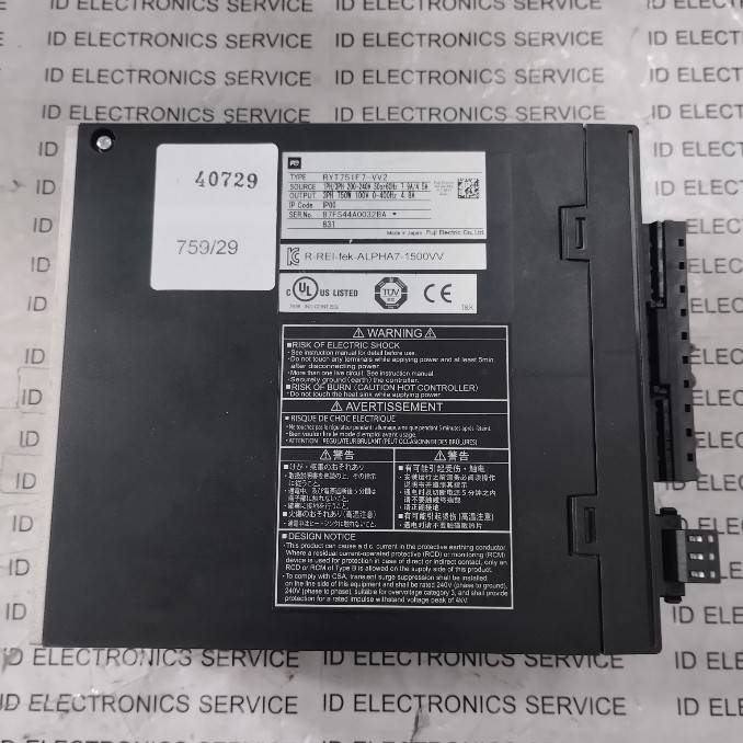 SERVO DRIVE " FUJI " MODEL : RYT751F7-VV2