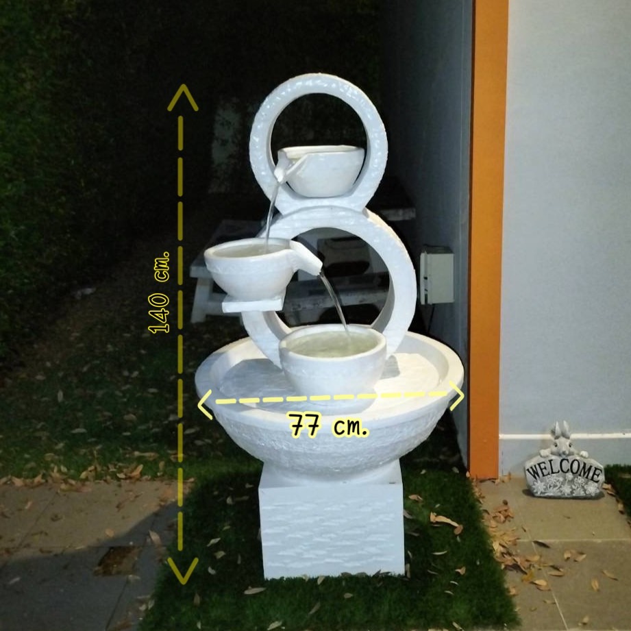 ชุดน้ำล้นเสริมฮวงจุ้ยเลข 8 สีขาว บริสุทธิ์ สะอาด เรียบง่าย ร่มรื่นมีชีวิตชีวา และผ่อนคลายด้วยเสียงน้ำ สวยงานตามหลักฮวงจุ้ย