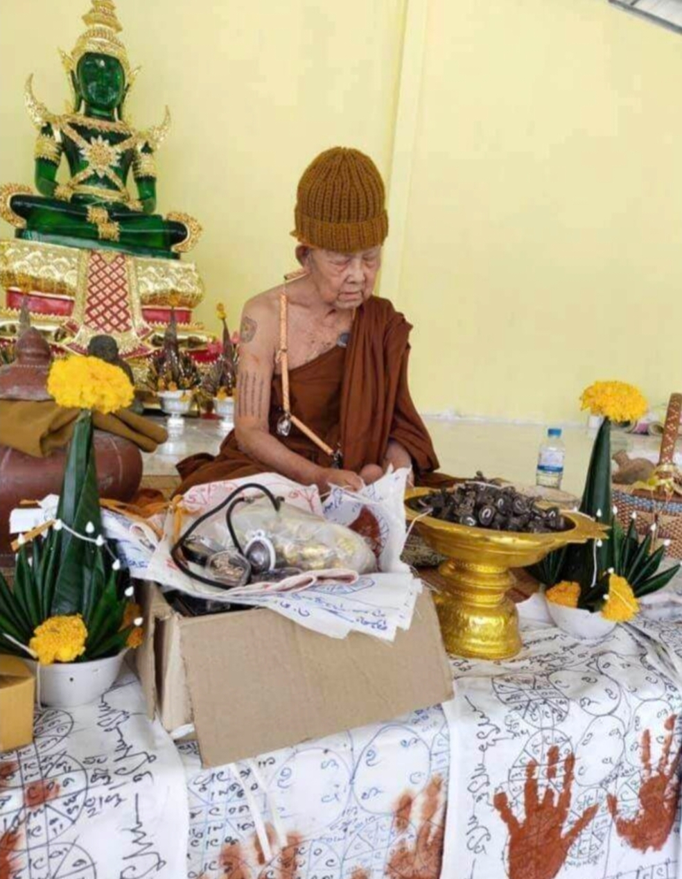 พระมหากัสสปะ ❇เนื้อมหาชนวนธาตุกายสิทธิ์⭐เลขมงคล2หลัก เลข56🔹อุดมวลสารใต้ฐานสร้าง1200องค์ ❇หลวงปูสิงห์โต จิตฺตธมฺโม