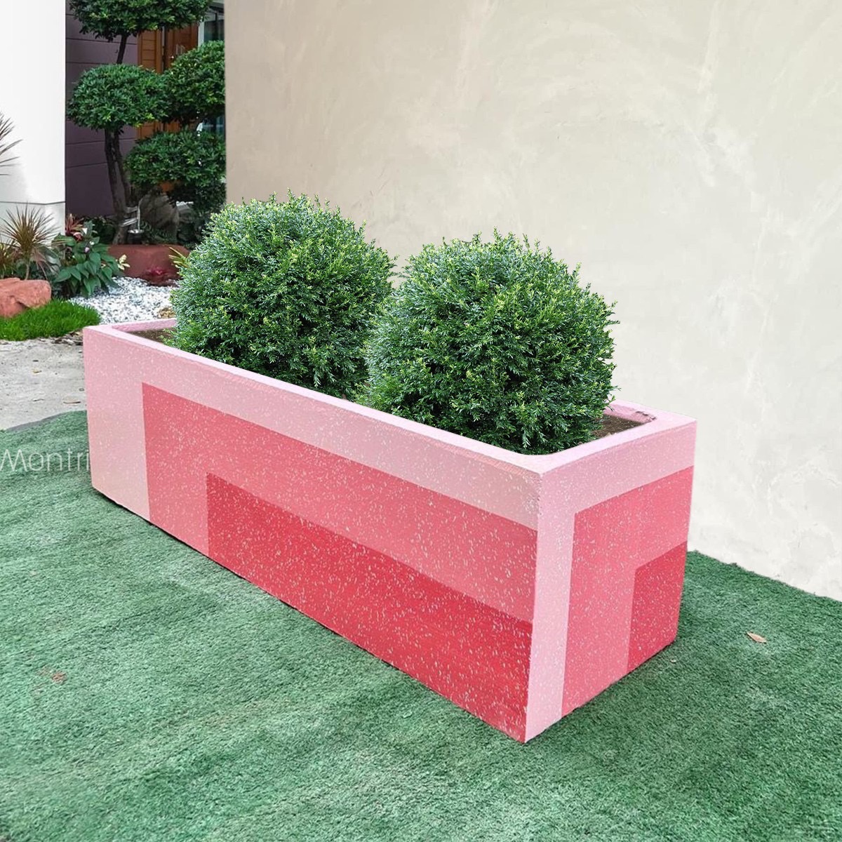 กระถางต้นไม้รางยาว set 10 ใบ ลงสีคุณภาพพร้อมเคลือบเงาสามารถวางได้ทั้งกลางแจ้งและในร่ม ขนาด 30*100* cm.