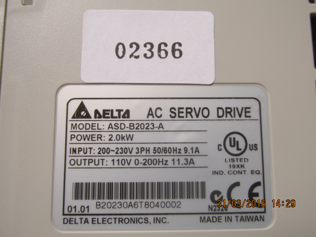 SERVO DRIVE " DELTA " MODEL : ASD-B2023-A