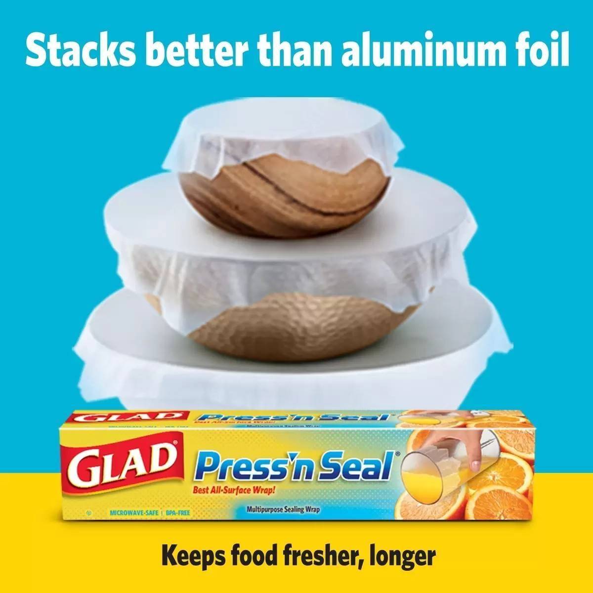 แผ่น wrap อเนกประสงค์ GLAD Press'n Seal Magic wrap Size jumbo 140 ft