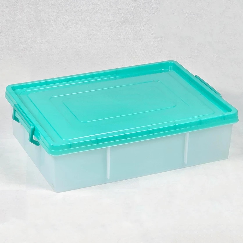 P05765 กล่องฝาล๊อค 17 ลิตร (กว้าง 35 xยาว 49 x สูง 14 ซม.) เกรดเอ สีหวาน No.189 (ราคาส่งต่อ 1โหล: 12 ใบ:115 บ ต่อใบ)