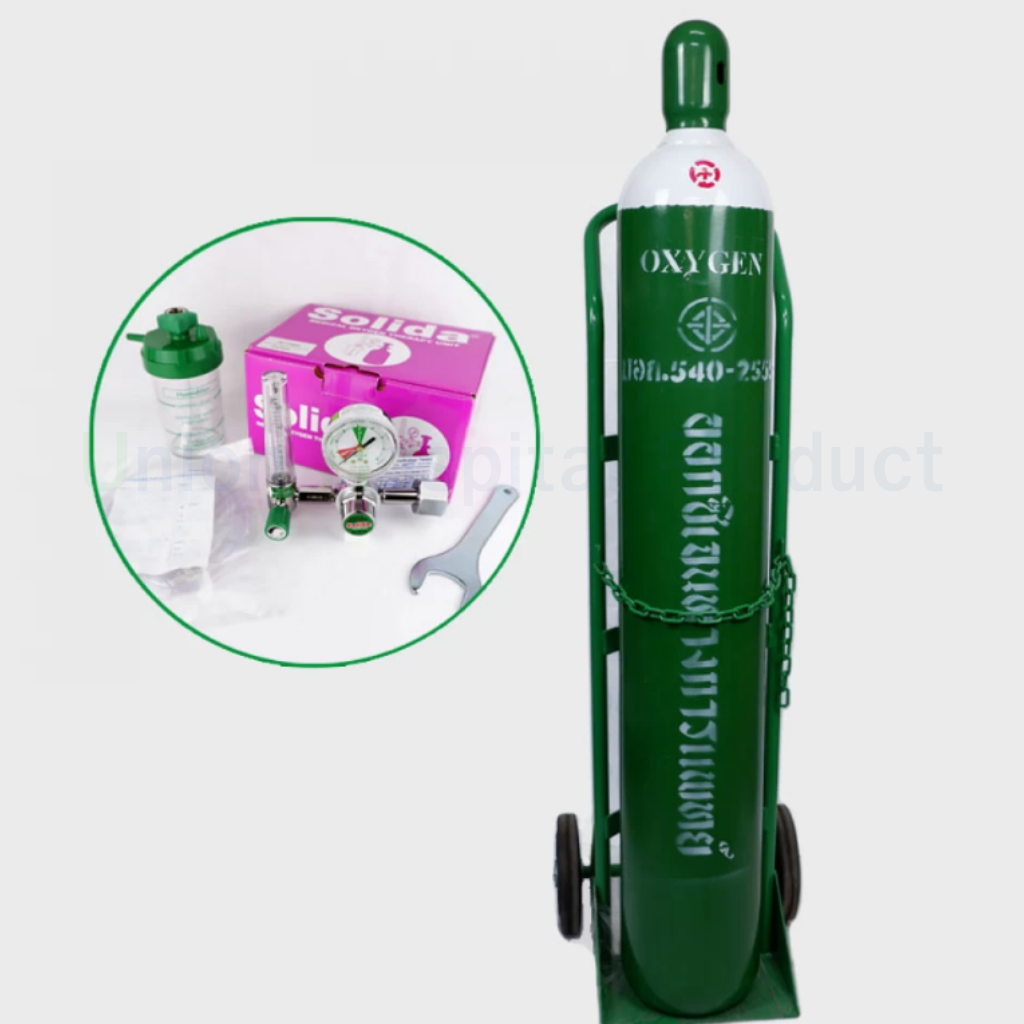 ชุดออกซิเจน 6คิว + ถังออกซิเจน 6Q + เกจ์ออกซิเจน พร้อมอุปกรณ์พร้อมใช้งาน