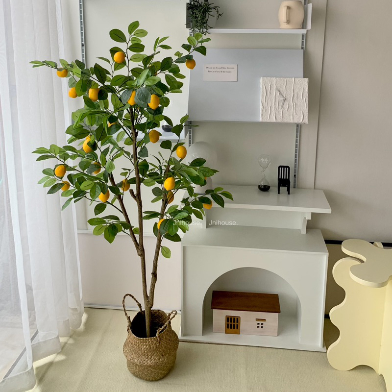 [พร้อมส่ง] Jnihouse : ต้นเลมอนประดิษฐ์ แถมตะกร้าสาน (Artificial Lemon Tree)