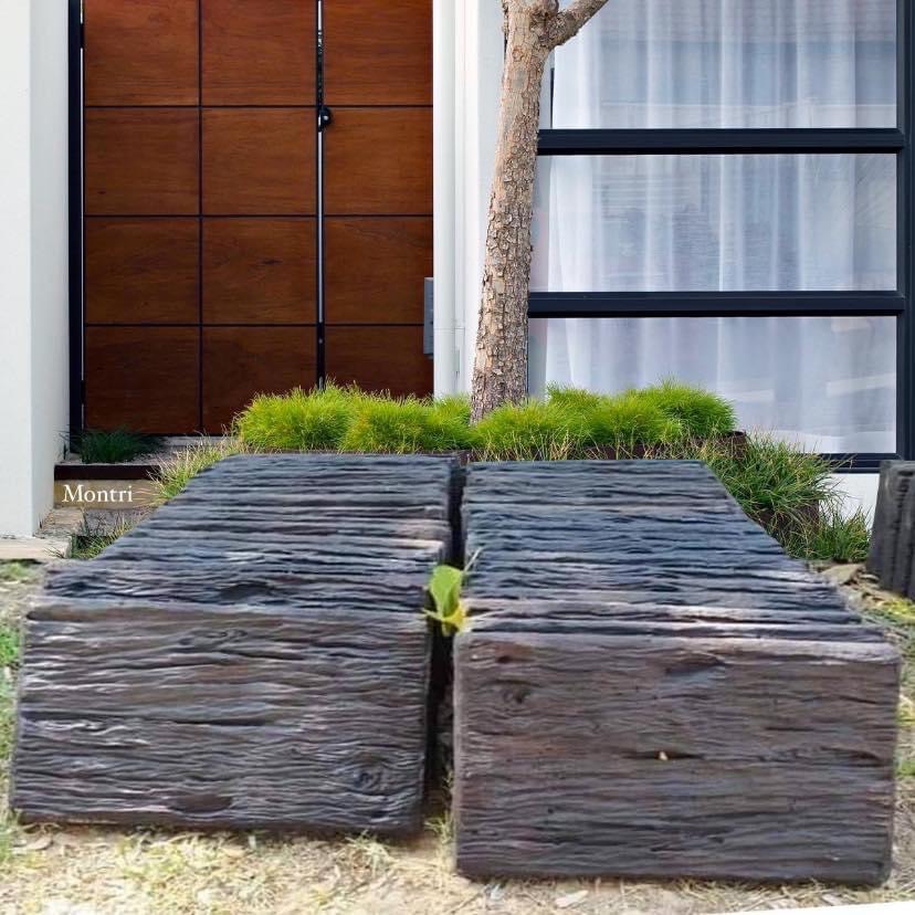 แผ่นปูทางเดิน ปูนลายไม้ งาน DiY สวยๆ ขนาด : กว้าง 30 ยาว 60 หนา 4.5 cm.