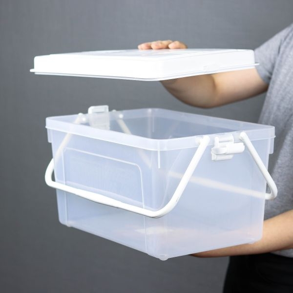 P03332 กล่องฝาล๊อค หูหิ้ว 15 ลิตร ขนาด 24x 35.5x 22.5 ซม. No.2509 เกรดเอ อย่างดี ราคาต่อ 1 โหล : 12 ใบ