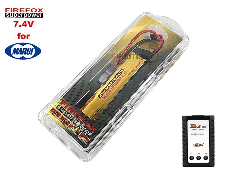 Set แบตลิโพ Firefox 15c 1100mAh 7.4v (สำหรับ Tokyo Marui) พร้อมเครื่องชาร์จ B3