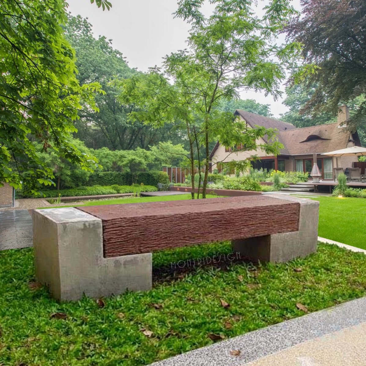 เก้าอี้สนาม ม้านั่งสนามในสวน เก้าอี้แต่งสวน รุ่น เนเจอร์10 ยาว 180 cm.