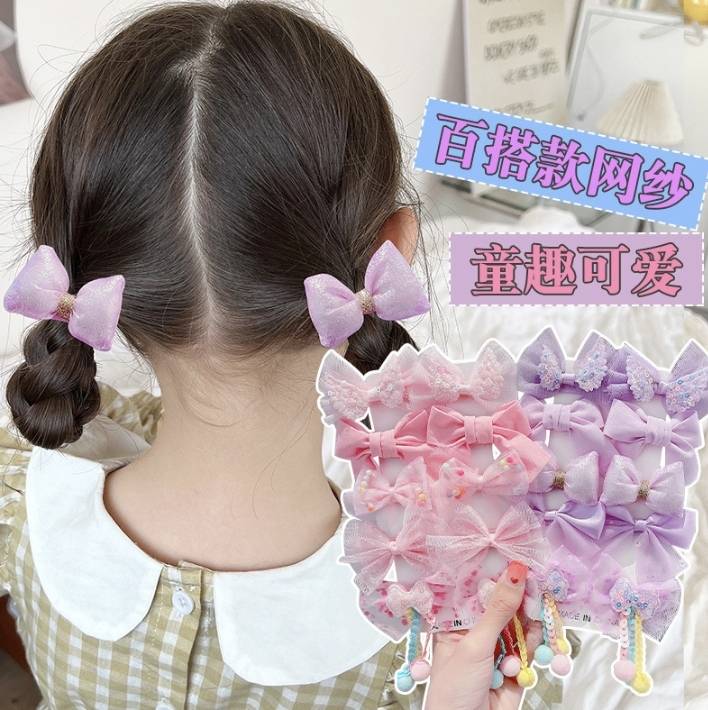 💗มาหยากิ๊ฟช้อป💗 กิ๊บติดผมเด็ก กิ๊บโบว์นารัก สีสันสดใส เหมาะสำหรับเด็กผู้หญิงน่ารักๆ ทั่วไป แพ็ค 1 มี 10 ชิ้น