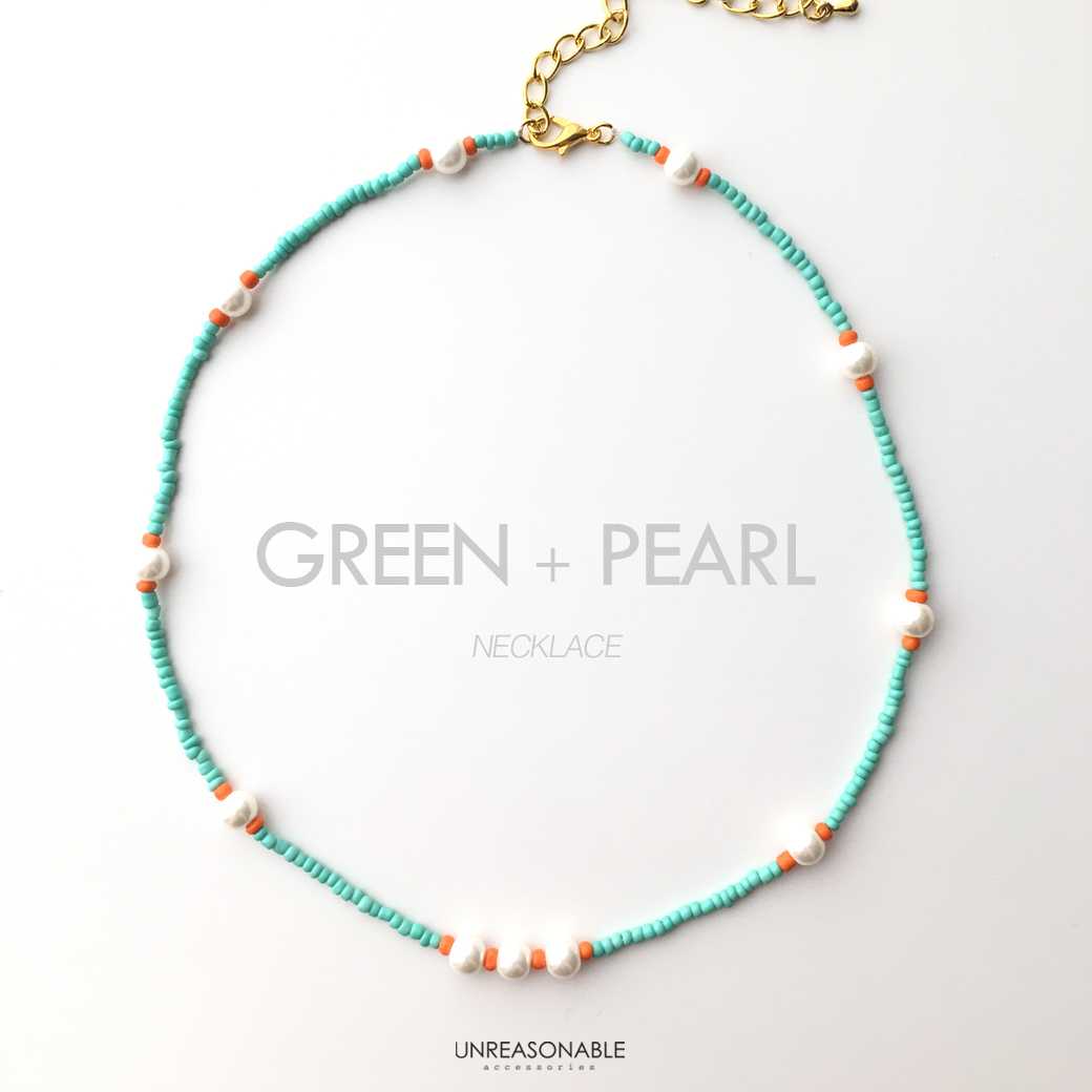 สร้อยคอลูกปัดสีฟ้า ความยาว 16 นิ้ว UA0660-01 Unreasonable Accessories