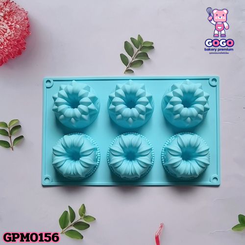 พิมพ์ดอกไม้ 2แบบ 6 ช่อง มาใหม่ ซิลิโคน เนื้อหนา ทำขนม